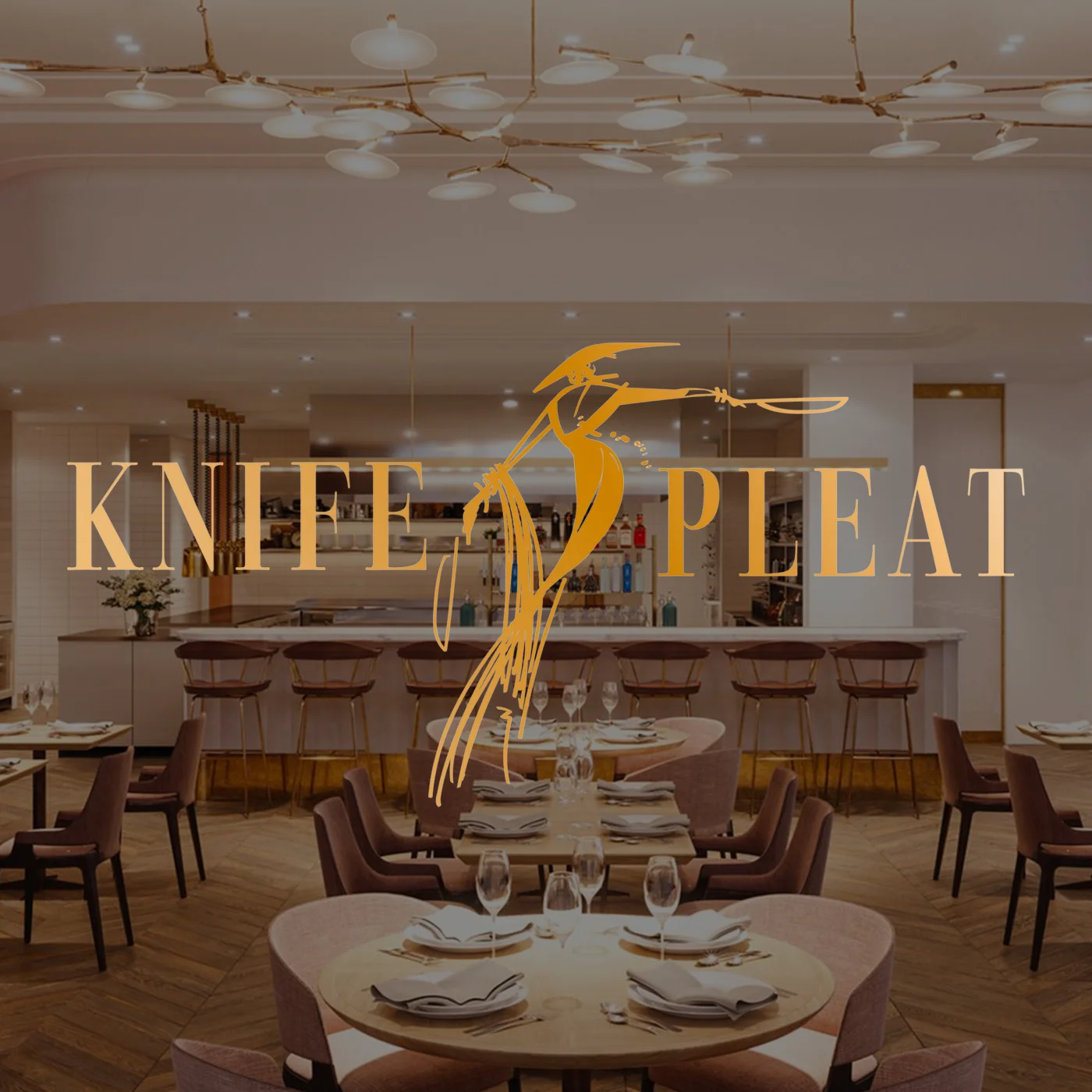 Knife Pleat logo and dining room restaurant website Knife Pleat logo and dining room restaurant website