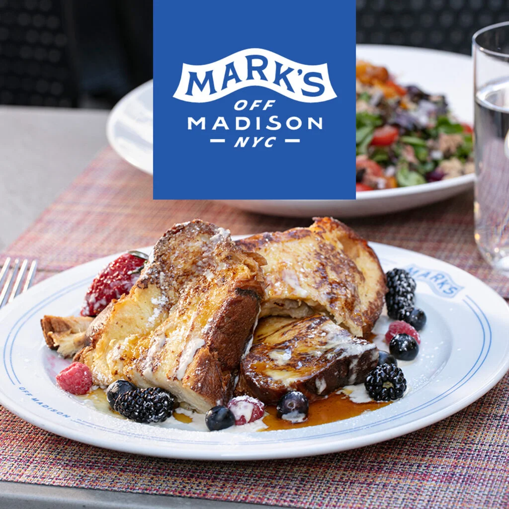 Marks Off Madison logo and French toast - restaurant website design Marks Off Madison logo and French toast - restaurant website design